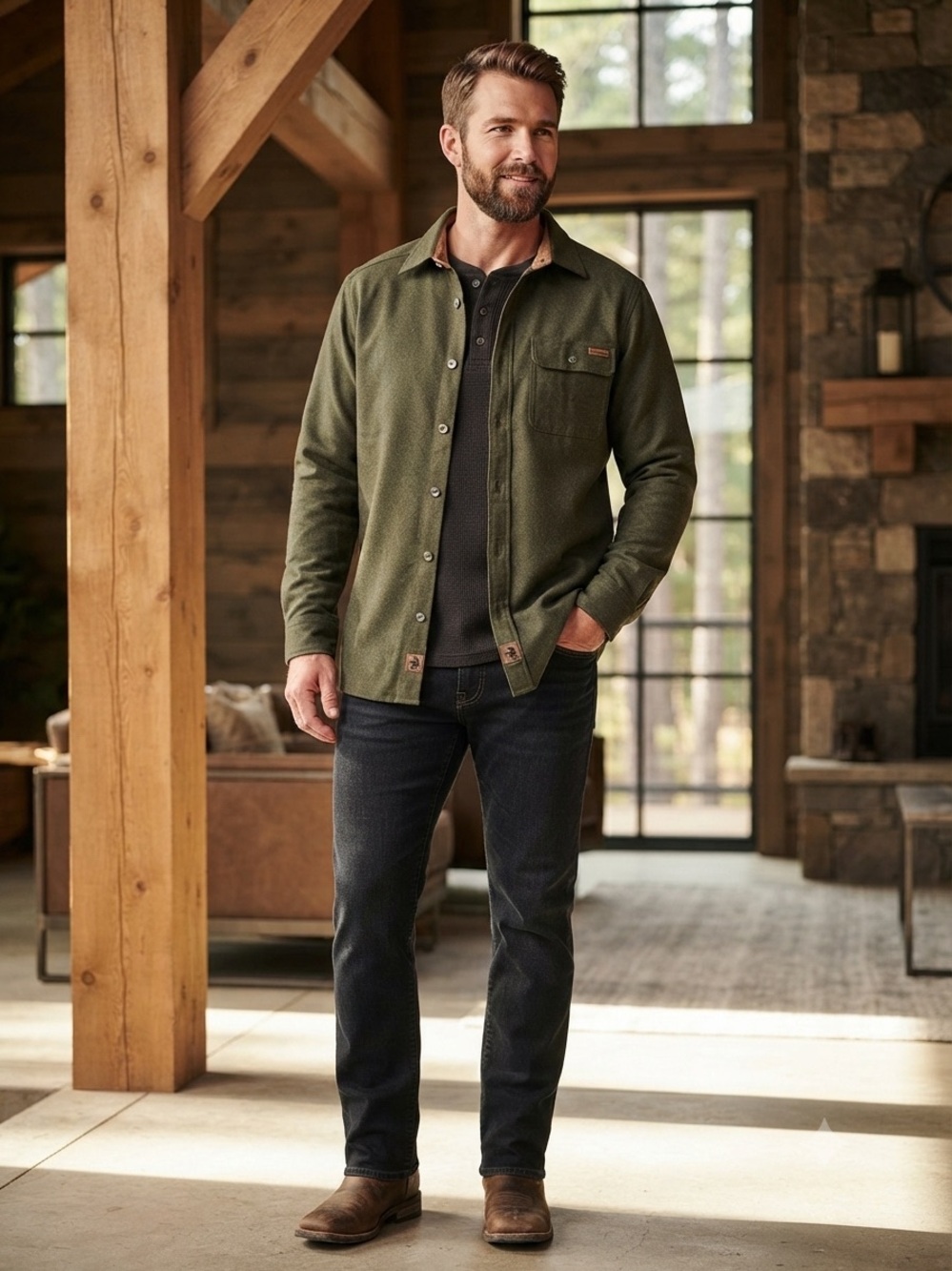 Legendary Whitetails Olive Green Lightweight Shirt Jacket